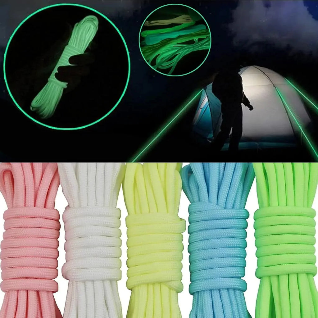 Luminous Paracord Rope - 4 mm Cord for Camping Gear