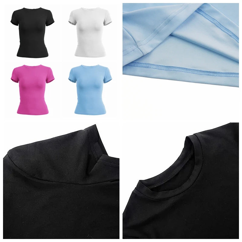 Slim Fit Knit Tee – Stretch Short Sleeve Top for Streetwear Looks