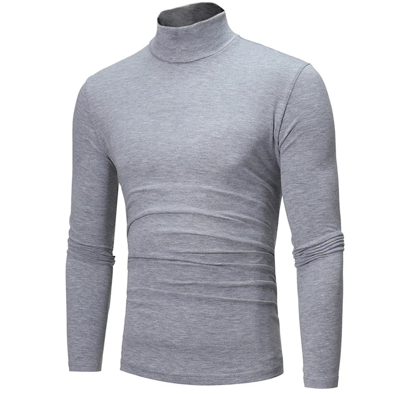 Men's Thermal Base Layer Top - High Neck Long Sleeve Shirt