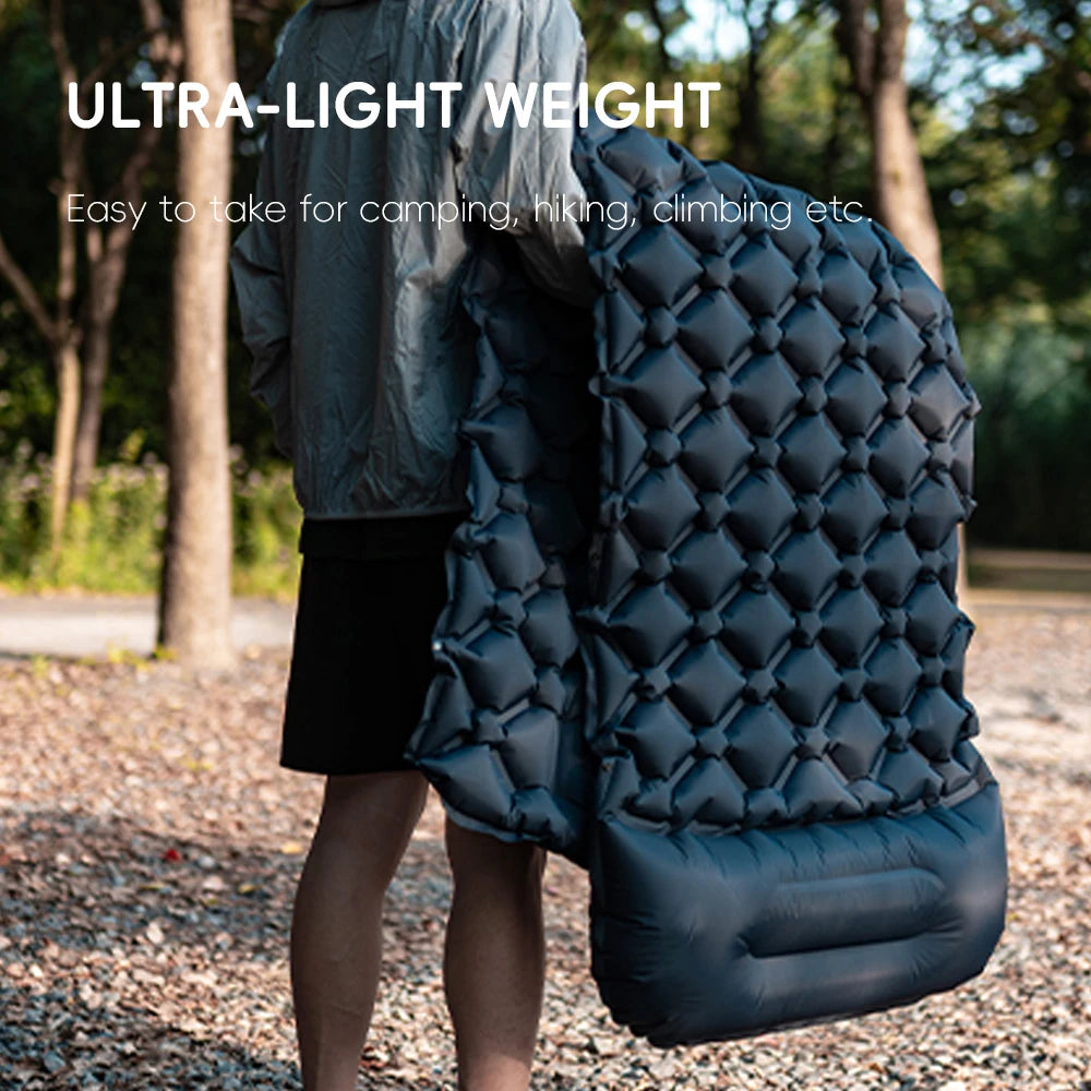 Inflatable Camping Sleeping Pad - Pillow Mat for Outdoor Trips