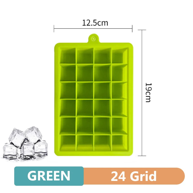 Silicone Ice Cube Tray - Multi-Grid Mold for Home Drinks