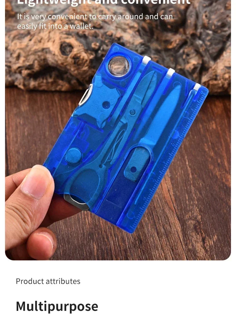 Multi-Tool Card Set - Camping Tool Card With Light