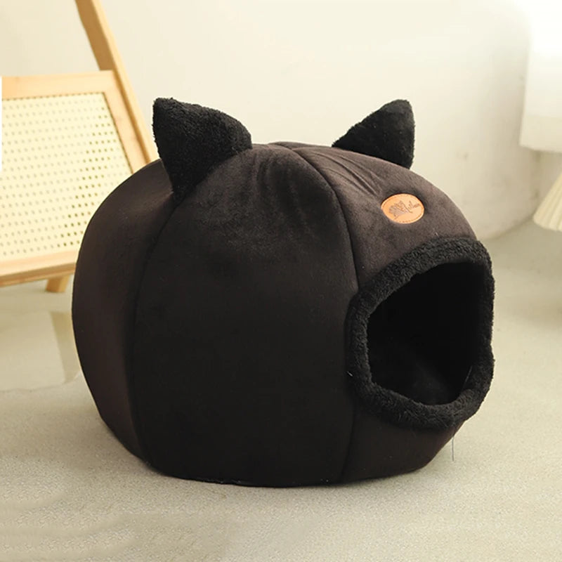 Cozy Pet Cave Bed - Covered Resting Spot for Cats and Small Dogs