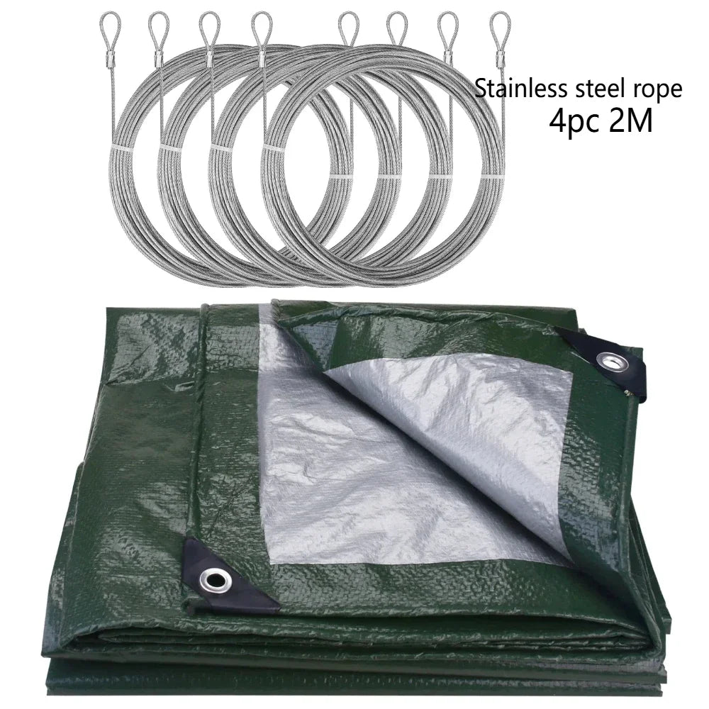 Outdoor Tarp Rain Cover - Reinforced Camping Shelter Sheet