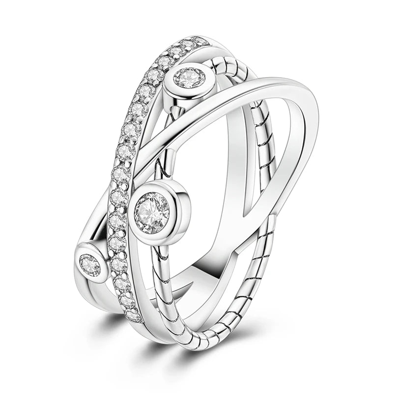 Zircon Geometric Ring - Minimalist Silver-Color Jewelry - Style Kjr249