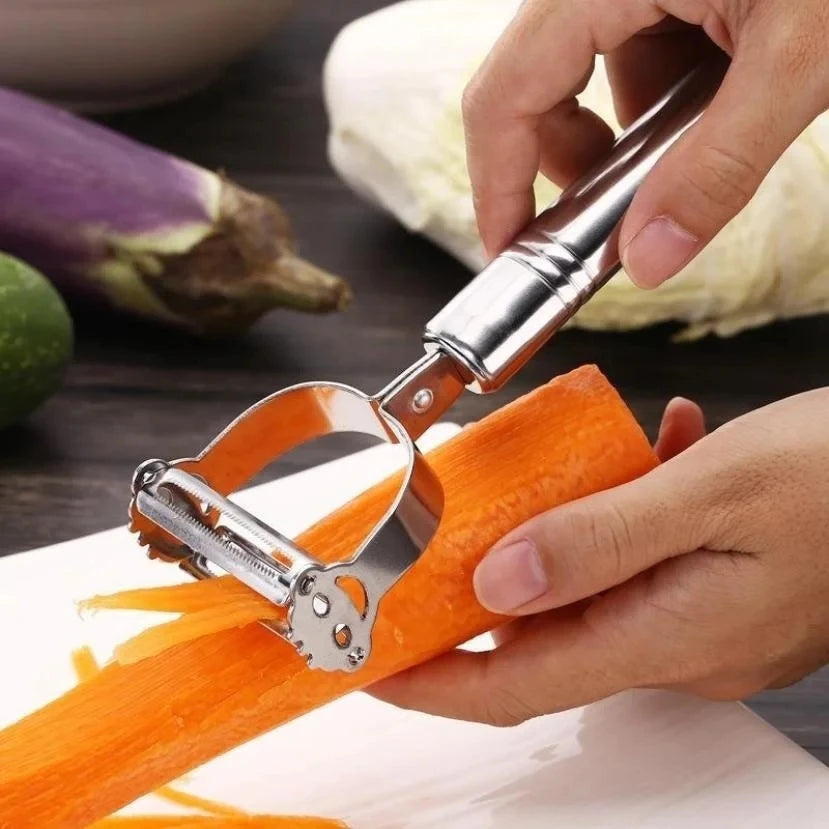 Stainless Steel Vegetable Peeler - Julienne Prep Tool for Kitchen Use