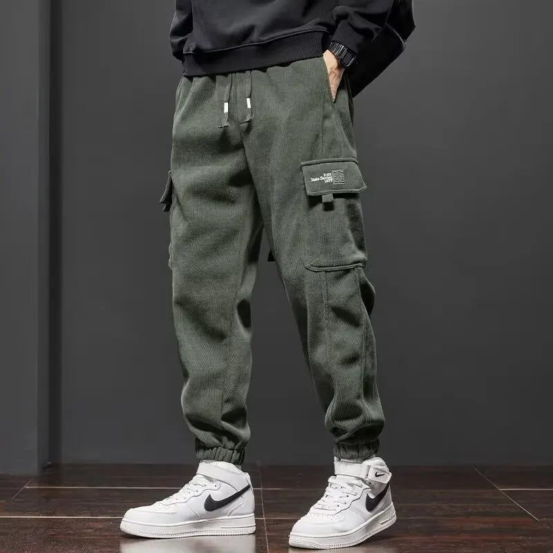 Men's Drawstring Cargo Joggers - Elastic Waist Casual Pants - Jybw / K715Lv