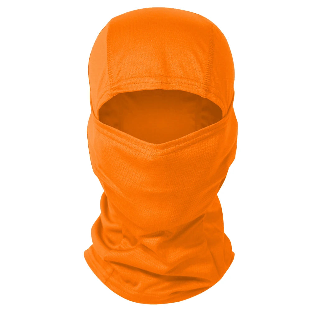 Printed Outdoor Balaclava - Lightweight Face Cover Scarf - Orange