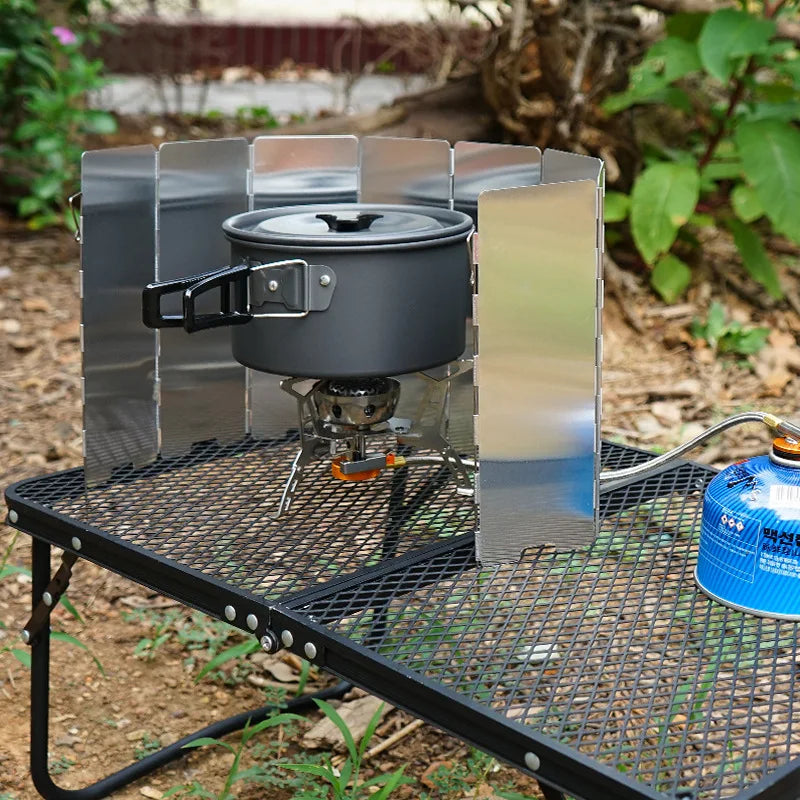 Camping Stove Windshield - Folding Screen for Outdoor Cooking