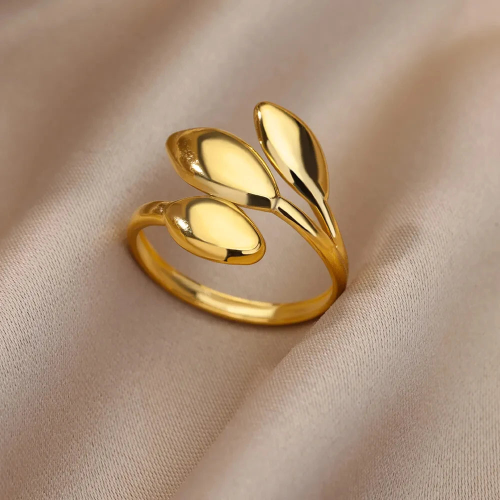 Gold-Color Stainless Steel Ring - Classic Fashion Jewelry - 9 / Gold Color