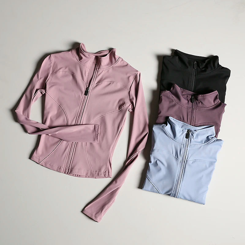 Women's Yoga Zip Jacket - Stand Collar Sports Top