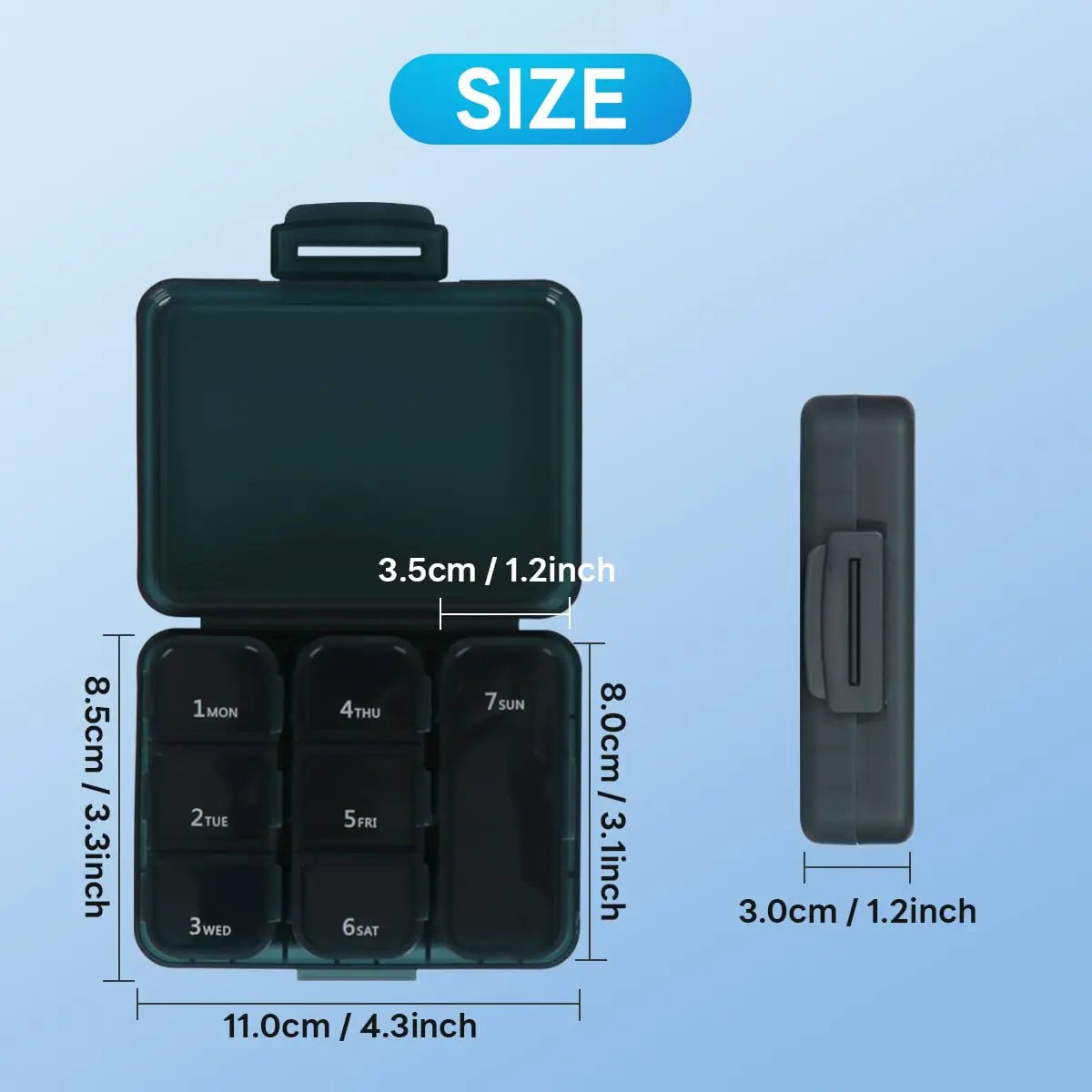 Days Pill Storage Box Mini - For Travel and Daily Carry