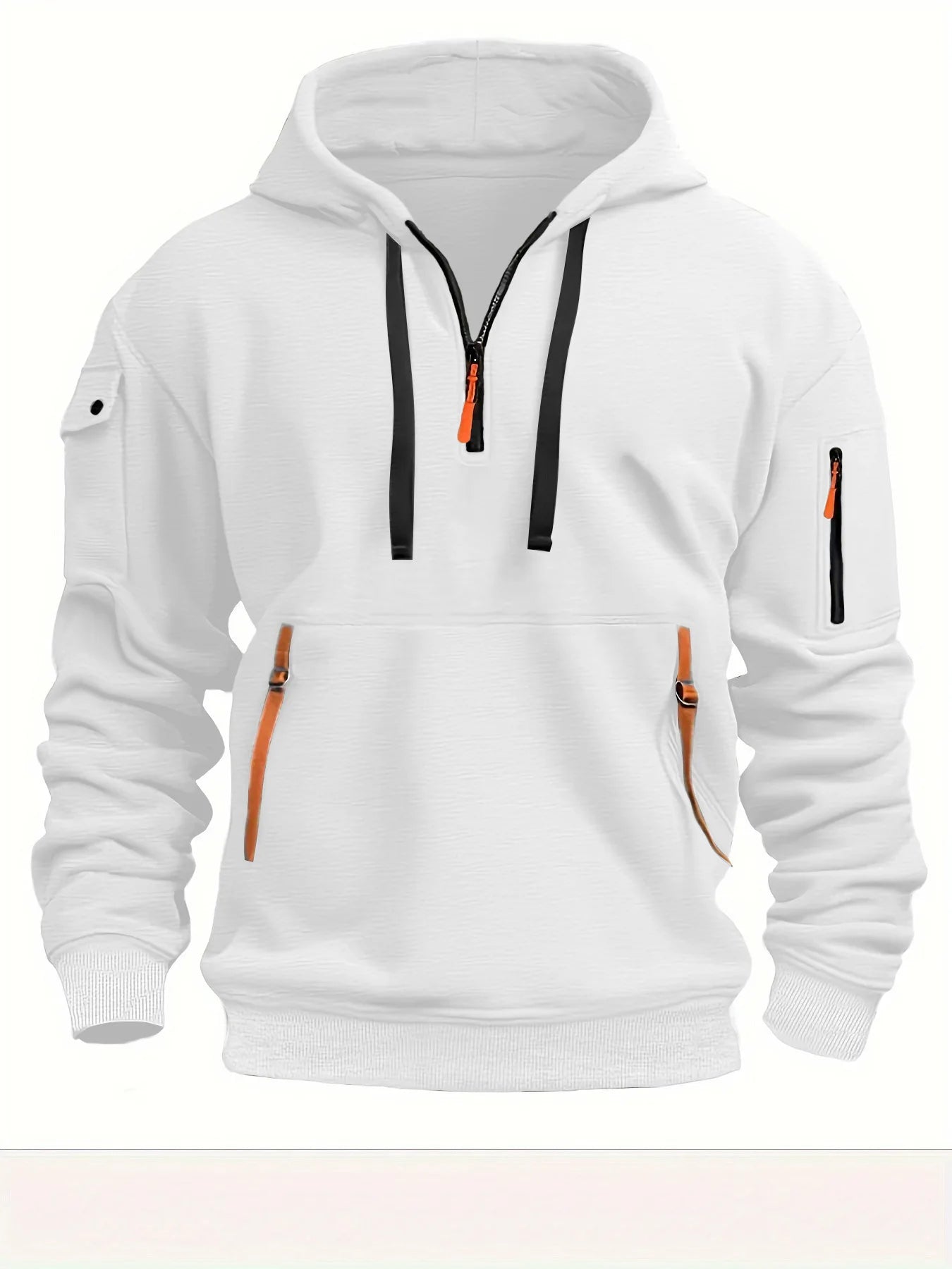 Men's Zip Hoodie - Long Sleeve Pullover with Arm Pocket - Style 2