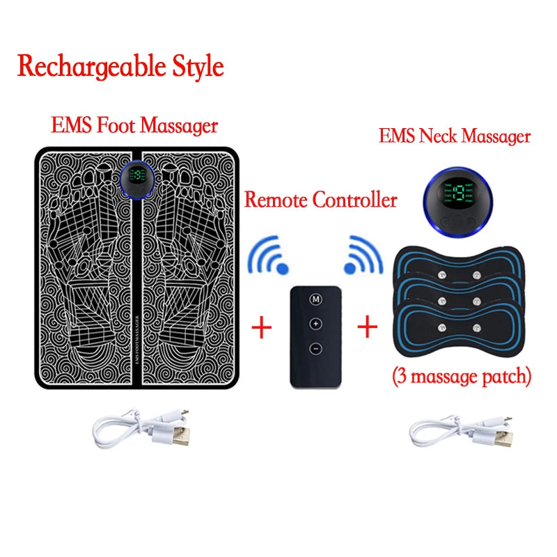 EMS Foot Massager Pad – USB Relaxation Mat with 8 Modes for Home