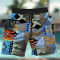 Graffiti Print Board Shorts - Lightweight Beach Swim Trunks - Style Fya26770