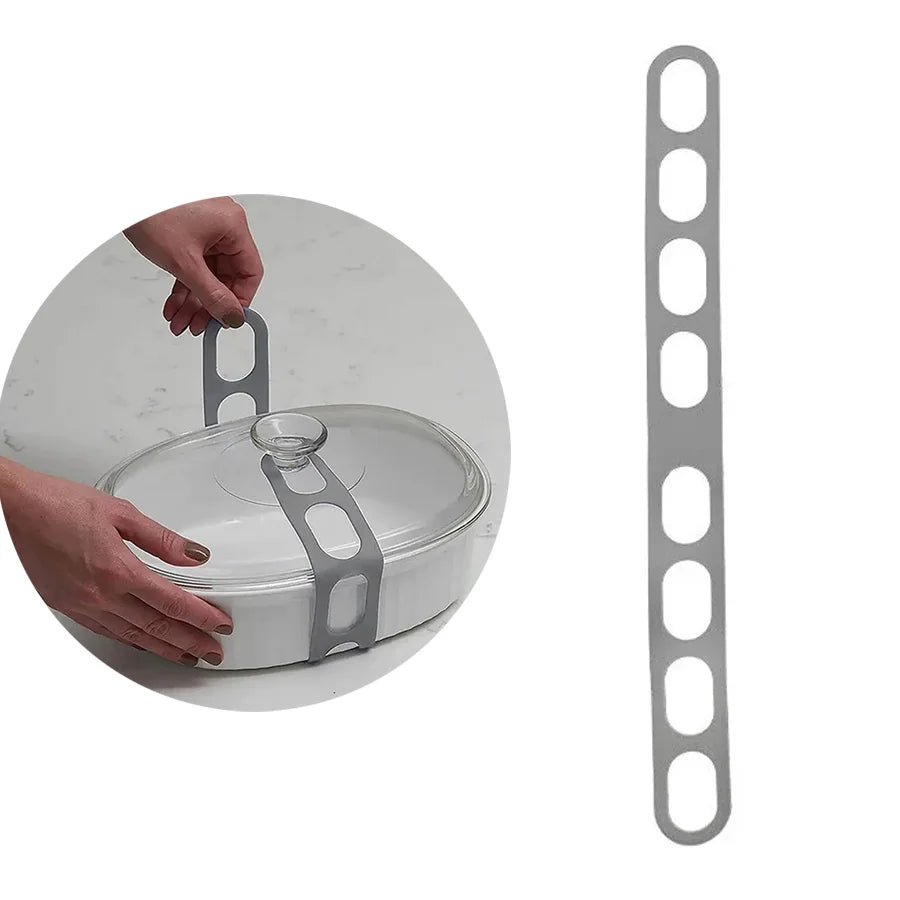 Silicone Lid Strap - 54 cm Band for Pots and Lunch Boxes - Light Gray