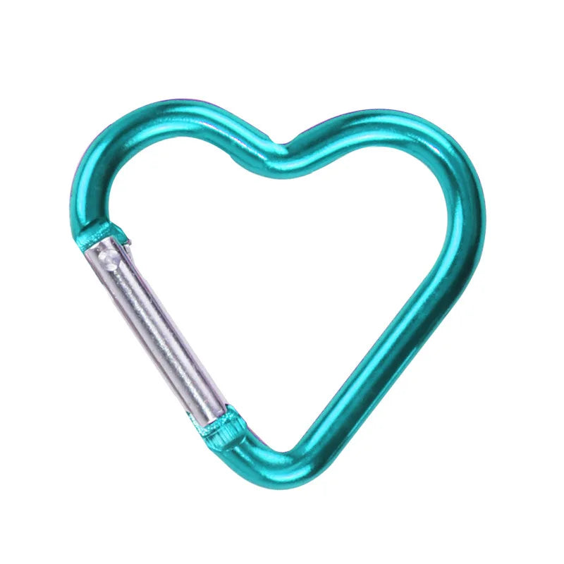 Heart-Shaped Carabiner Clip - Keychain Hook for Bags - Lake Blue