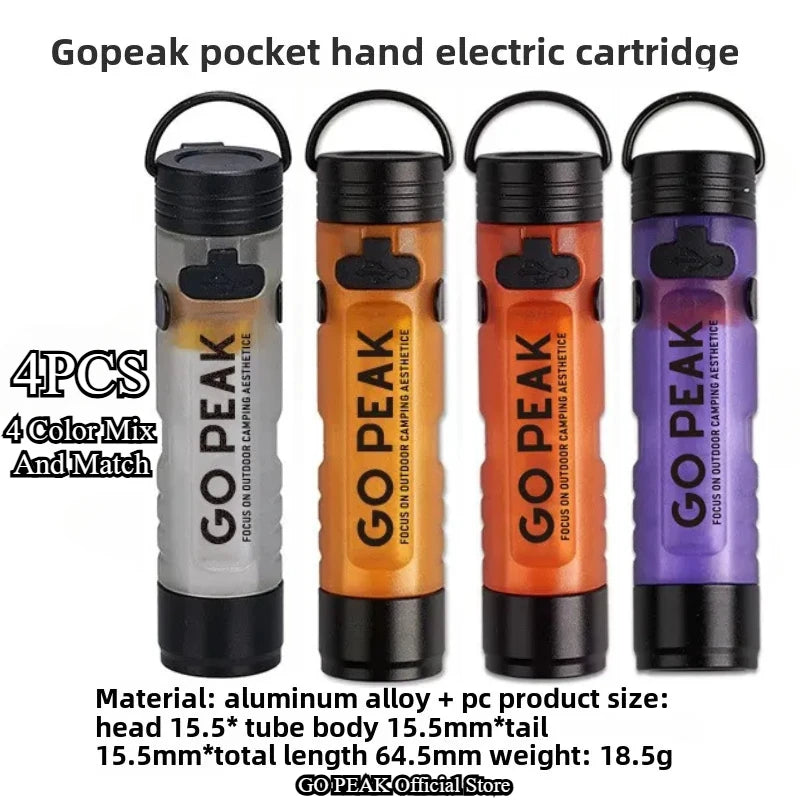 Mini LED Pocket Flashlight - Key Clip Light for Bags - 4 Pieces 4 Color Mix