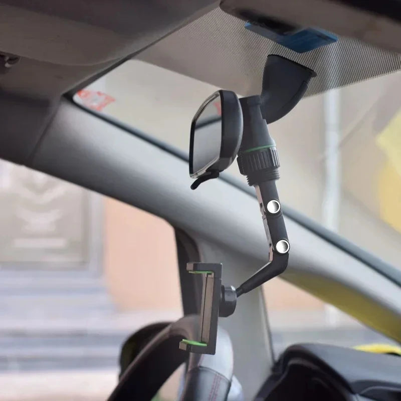 Rearview Mirror Car Phone Holder – Adjustable Clip Mount for All Phones