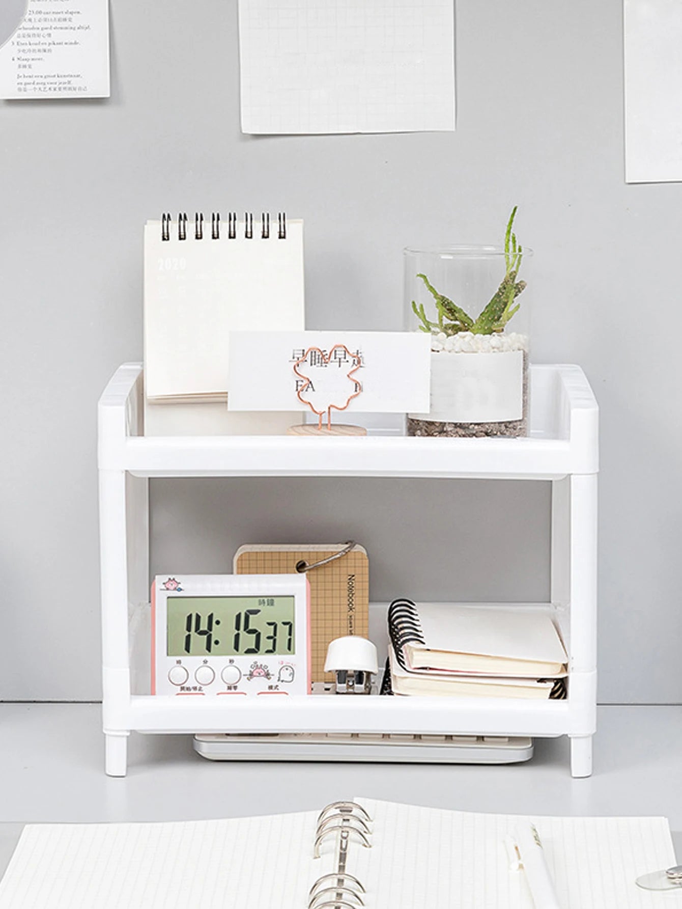 PP Desktop Double Layer Storage - For Desk and Office Organization