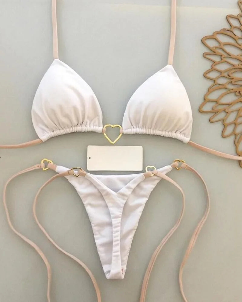 Women's Halter Triangle Bikini Set - Two-Piece Swimwear