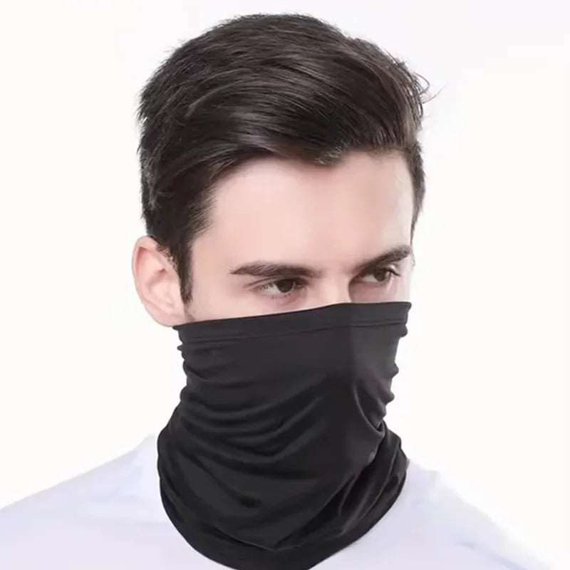 Camo Neck Gaiter - Breathable Outdoor Face Covering - Black
