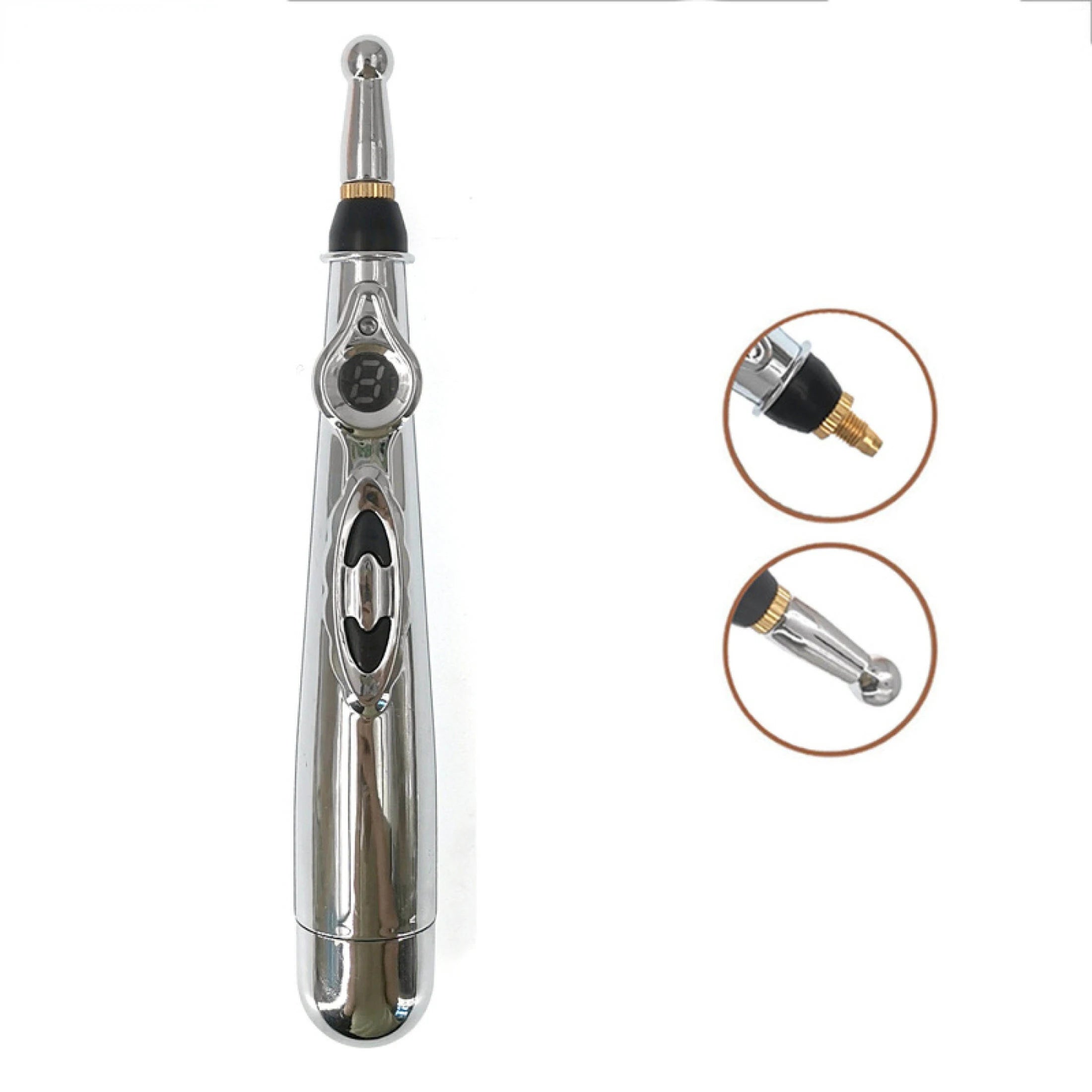 Electric Acupressure Pen – Meridian Massage Tool with Multi-Head Tips