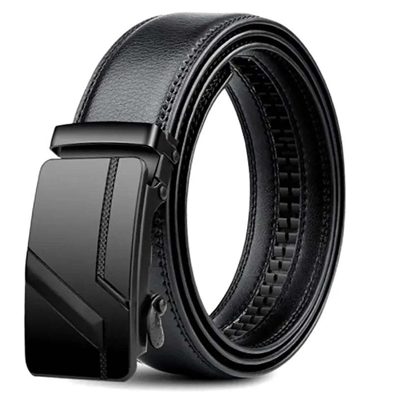 Men's PU Leather Belt - Waist Strap - Black