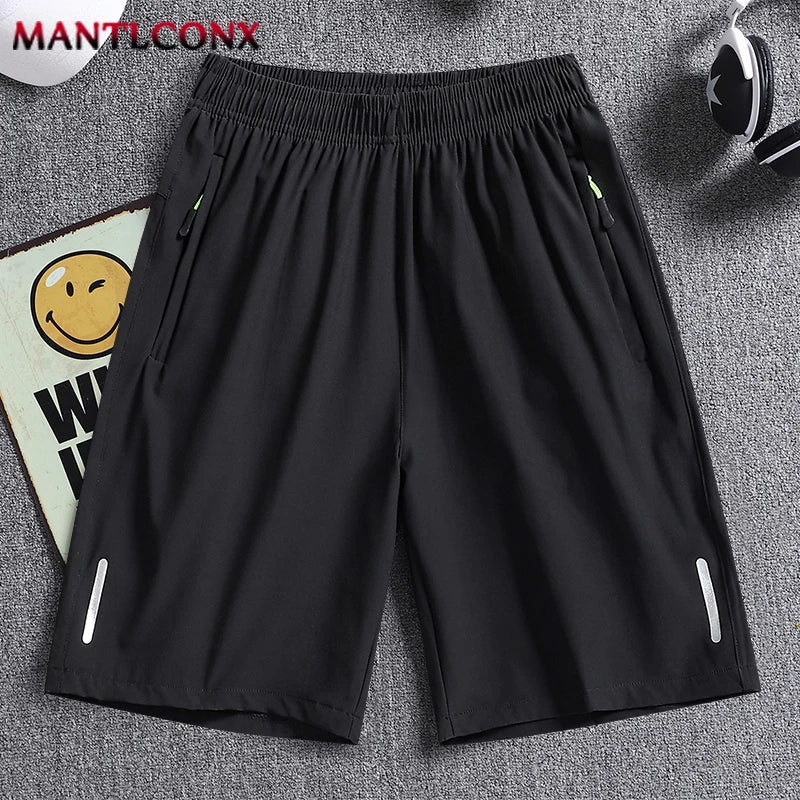 Men's Running Shorts - Elastic Waist Gym Training Bottoms - Black 001