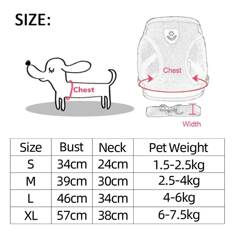 Adjustable Pet Harness - Walking Vest with Matching Lead Option