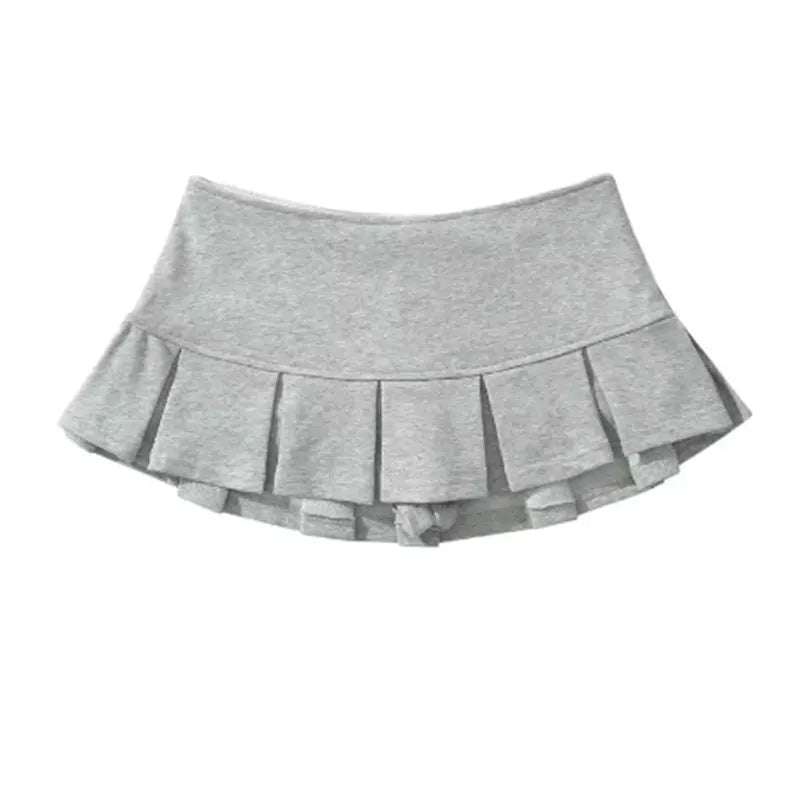 Women's Pleated Mini Skirt - Low Waist Casual Skort Style