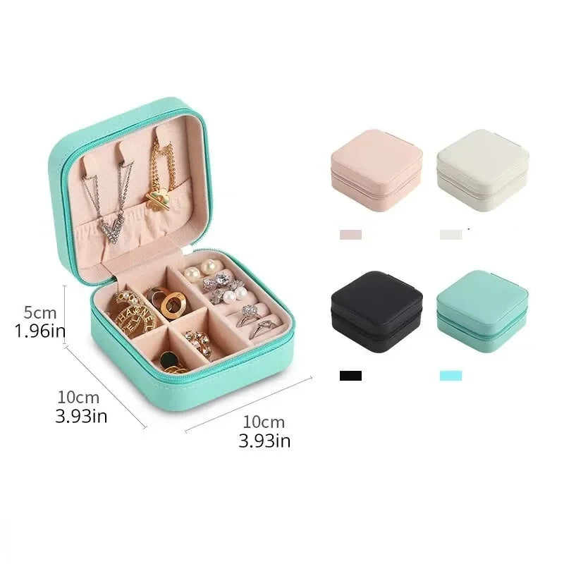 Mini Jewelry Organizer Box - Travel Case for Rings and Earrings