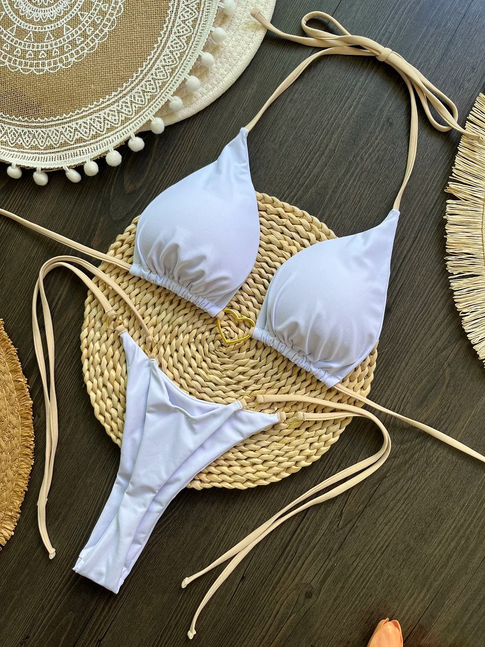 Women's Halter Triangle Bikini Set - Two-Piece Swimwear - Rt018