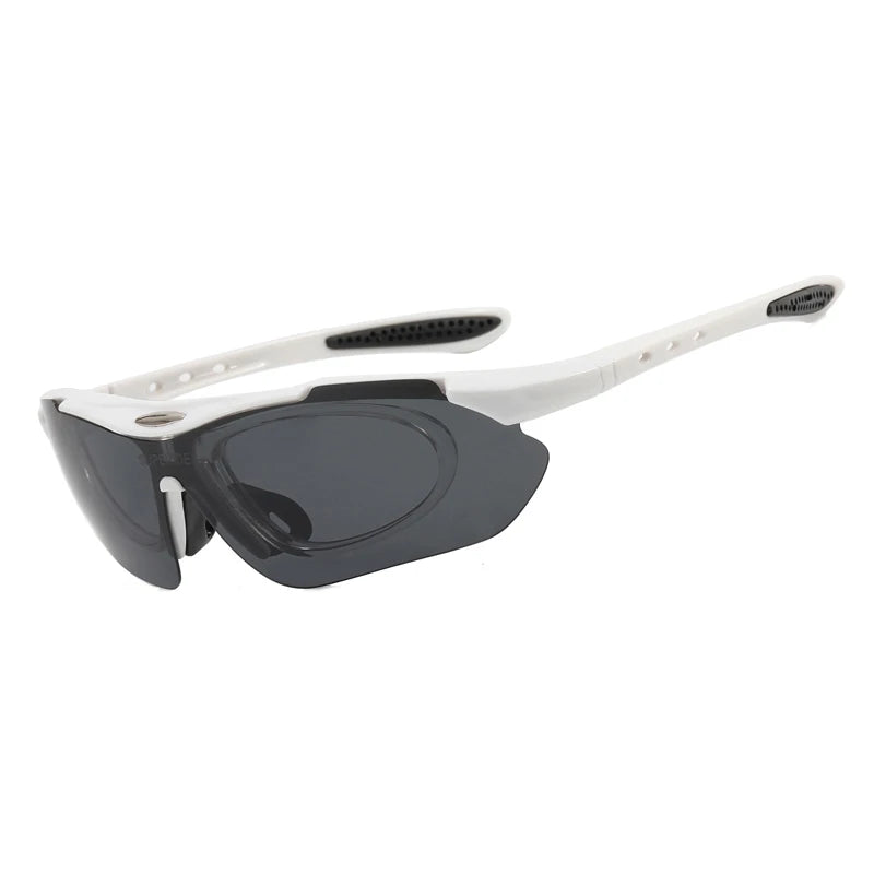Sport Sunglasses - Polarized Outdoor Glasses for Active Wear - Model 2 White Gray