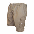 Men's Cargo Shorts - Casual Solid Color Utility Style - Khaki