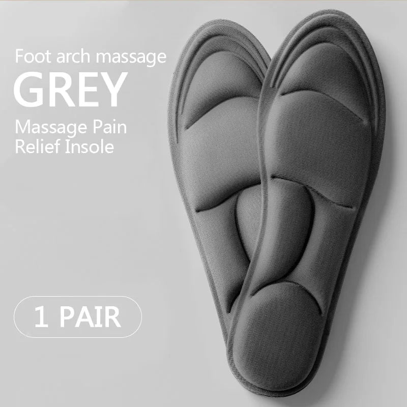 Memory Foam Insoles - Cushioned Inserts for Sport Shoes - Gray