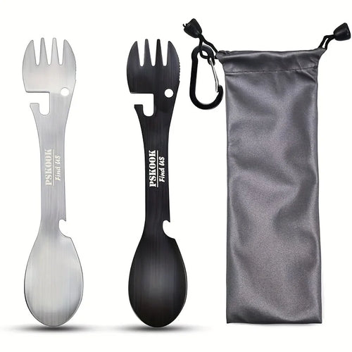 Camping Spork Multi-Tool - Steel Utensil for Outdoor Meals