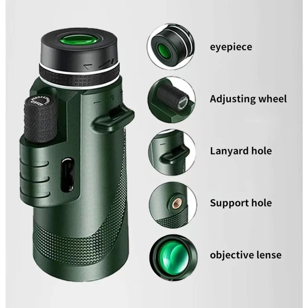 Monocular Telescope - Compact 10x Scope for Outdoor Viewing