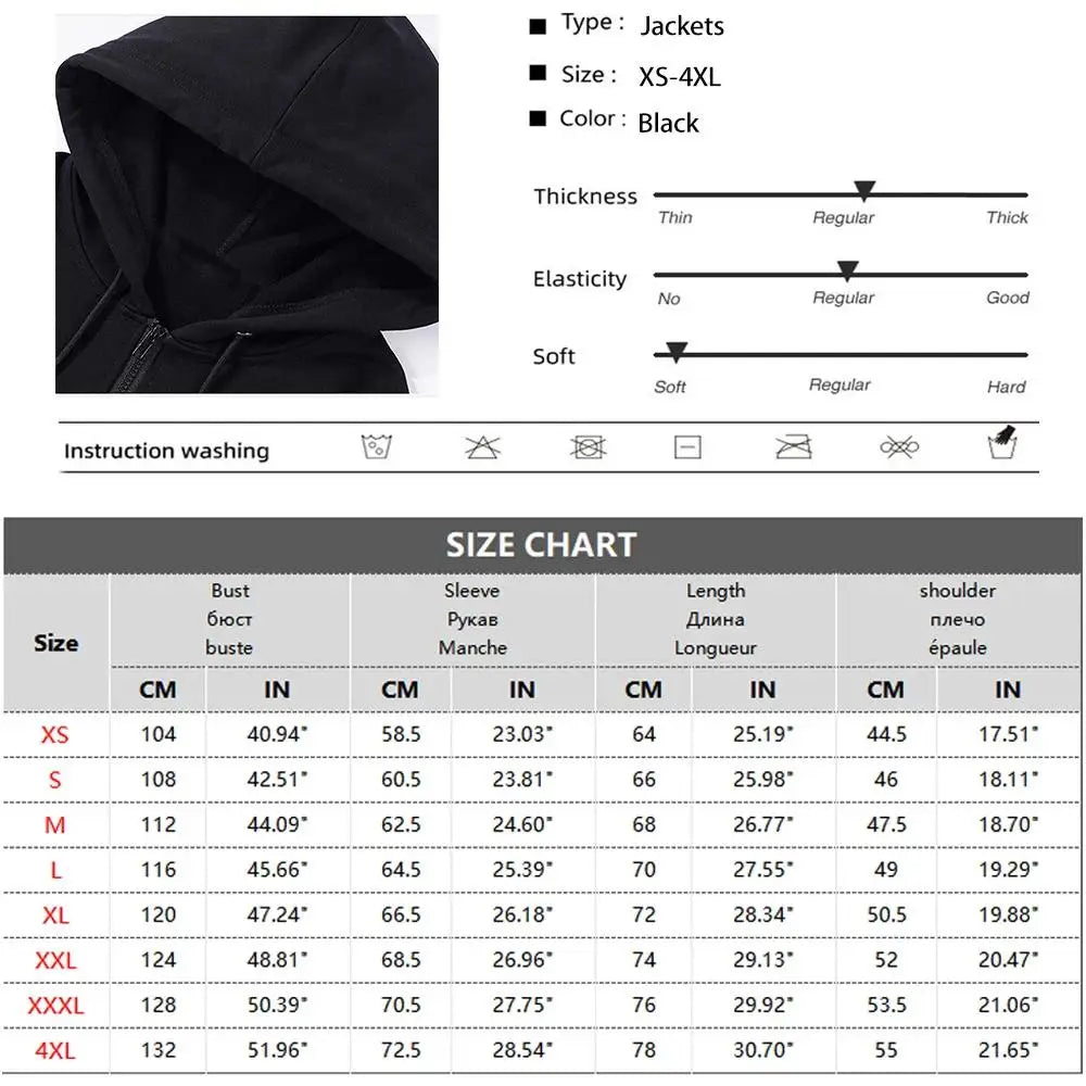Men's Zip Hoodie - Slim Fit Casual Sweatshirt Jacket