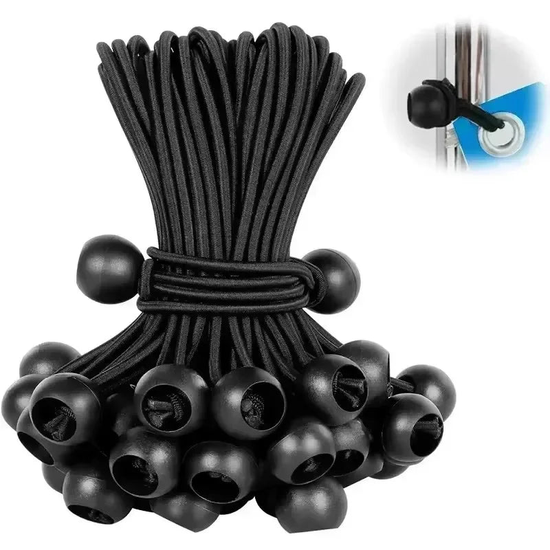Bungee Ball Ties - 10-Piece Cord Set for Tarps and Tents
