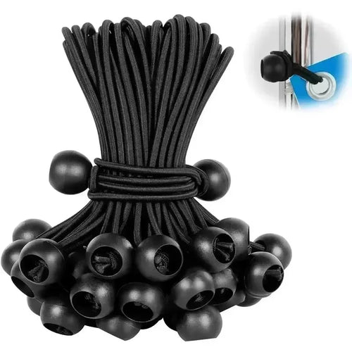 Bungee Ball Ties - 10-Piece Cord Set for Tarps and Tents