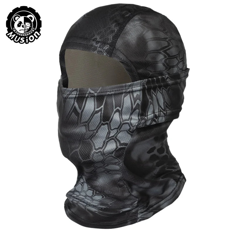 Lightweight Balaclava Face Cover - Outdoor Cycling and Hiking Mask - Black Python