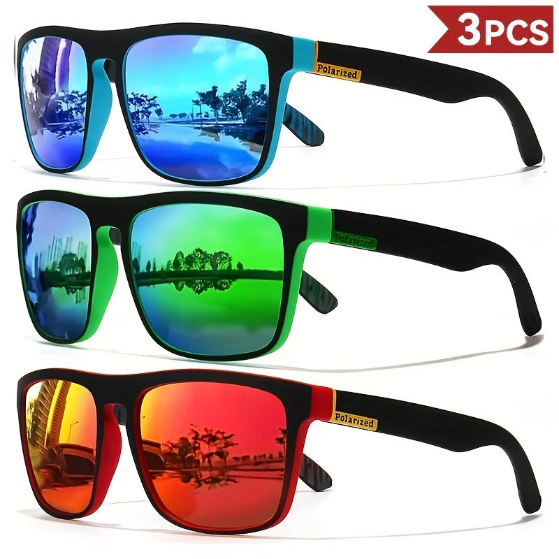 Square Polarized Sunglasses - Driving Eyewear - 3 Pieces-3