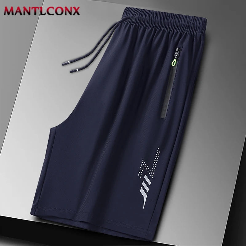 Men's Running Shorts - Elastic Waist Gym Training Bottoms - Dark Blue 003