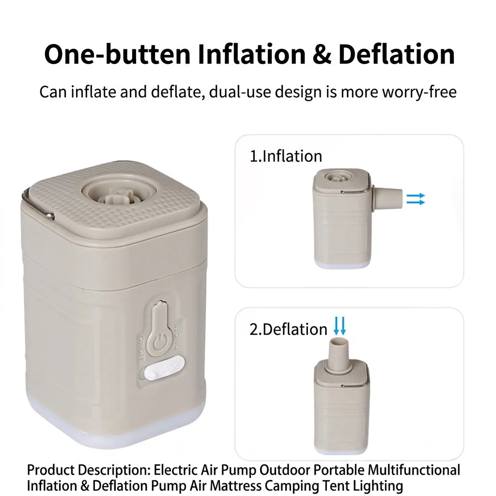 Mini Electric Air Pump - Compact Inflator for Camping Gear