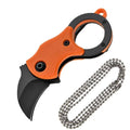 Mini Keychain Pocket Knife - Compact Fixed Blade Utility Cutter - orange