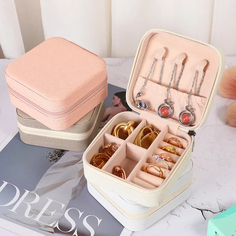 Mini Jewelry Organizer Box - Travel Case for Rings and Earrings