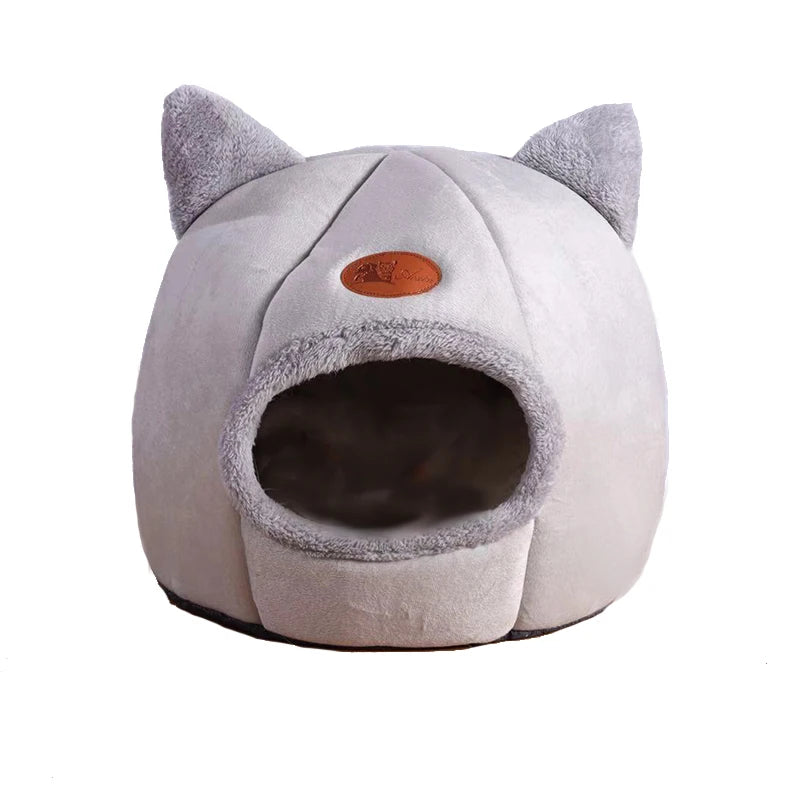 Cozy Pet Cave Bed - Covered Resting Spot for Cats and Small Dogs
