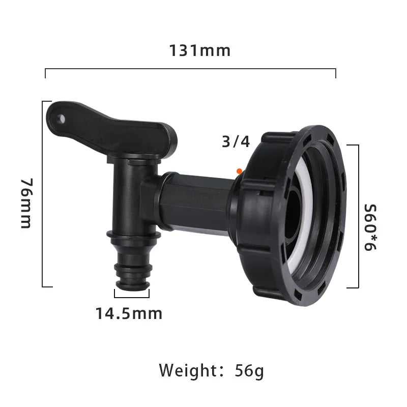 IBC Tank Tap Adapter - S60x6 Garden Hose Coupling Fitting - Style 10