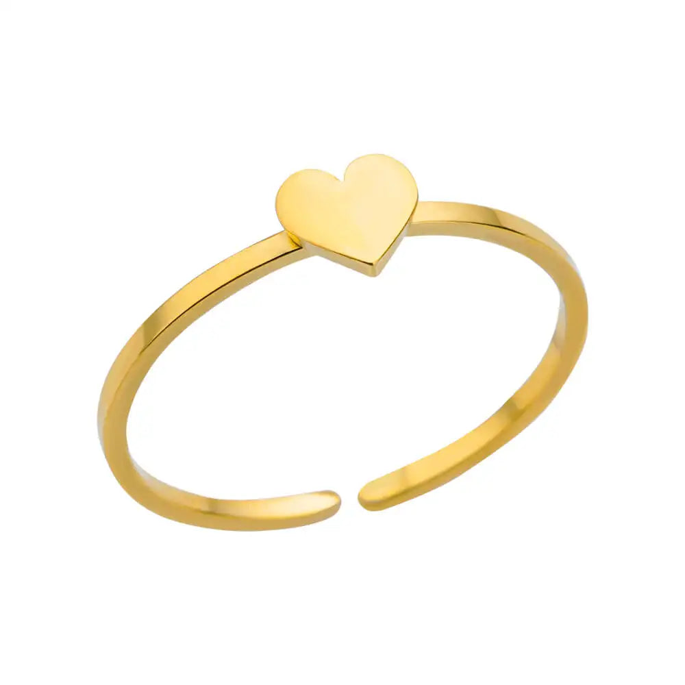 Gold-Color Stainless Steel Ring - Classic Fashion Jewelry - Style Jz5004G-1 / Gold Color